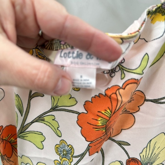 LOTTIE & HOLLIE pink floral mini tiered ruffle sleeve woman boho dress NWT XS,S - Picture 13 of 16